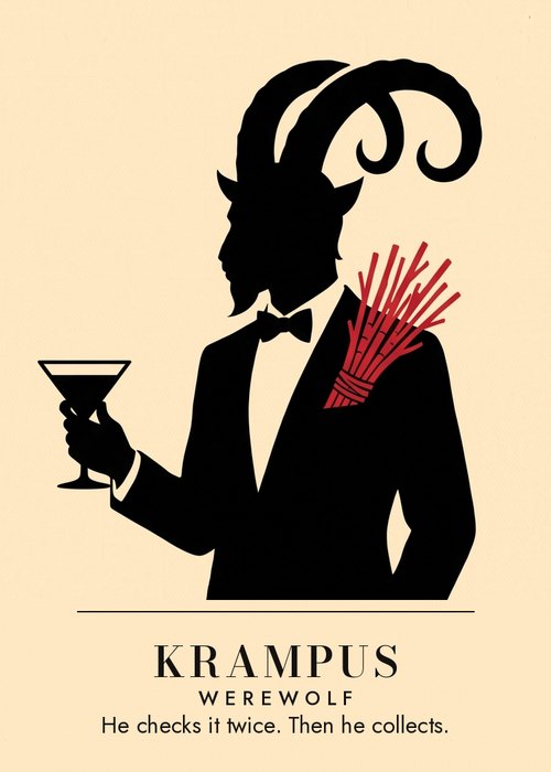 Krampus. He checks it twice. Then he collects.